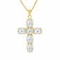 Collar Corto VICTORIA CRUZ Poetic Para Mujer - Cruz de Cristal en Plata de Ley Crystal - Baño en Oro 18KT | A3421-MDG2 Collar Corto VICTORIA CRUZ Poetic Para Mujer - Cruz de Cristal en Plata de Ley Crystal - Baño en Oro 18KT | A3421-MDG2