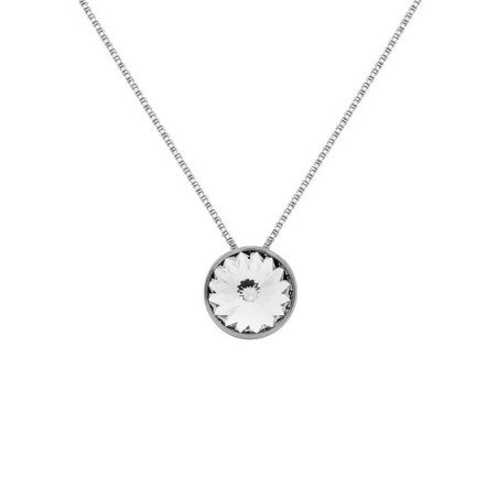 Collar Corto VICTORIA CRUZ Basic Para Mujer - Cristal y Plata de Ley en forma de Círculo (9mm) - Baño en Rodio | A3039-07HG