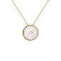 Collar Corto VICTORIA CRUZ Basic Para Mujer - Cristal y Plata de Ley en forma de Círculo (11,5mm) - Baño Oro 18KT | A2809-07DG