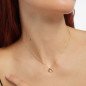 Collar Corto VICTORIA CRUZ Basic Para Mujer - Cristal y Plata de Ley en forma de Círculo (11,5mm) - Baño Oro 18KT | A2809-07DG