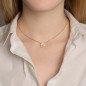 Collar Corto VICTORIA CRUZ Basic Para Mujer - Cristal y Plata de Ley en forma de Círculo (11,5mm) - Baño Oro 18KT | A2809-07DG