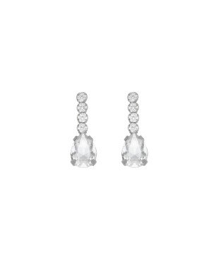 Pendientes Cortos VICTORIA CRUZ Eunoia Para Mujer - Cristales Riviere en Plata de Ley - Baño en Rodio | A4370-07HT