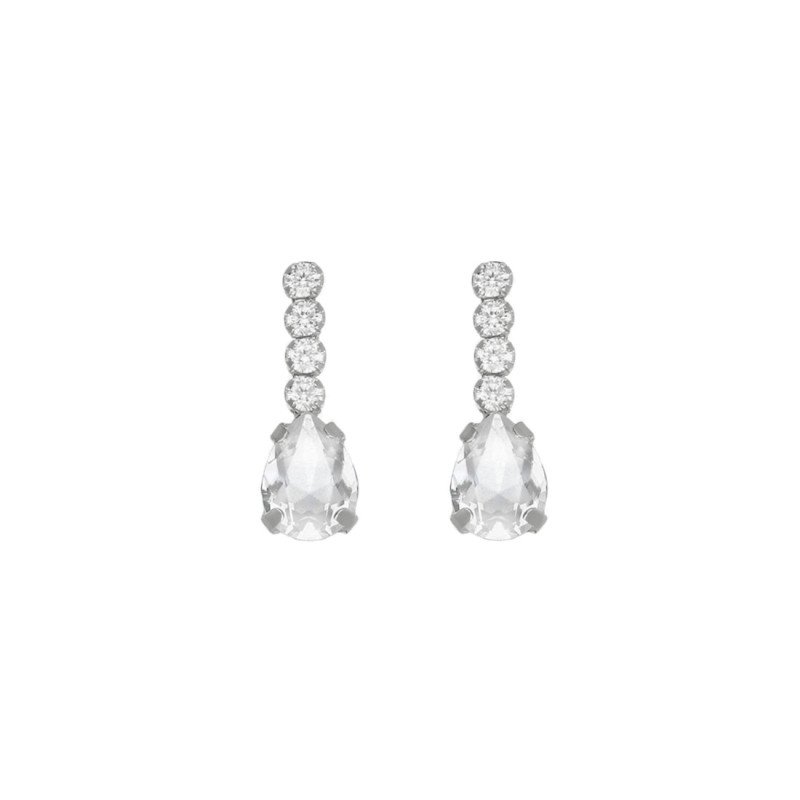 Pendientes Cortos VICTORIA CRUZ Eunoia Para Mujer - Cristales Riviere en Plata de Ley - Baño en Rodio | A4370-07HT Pendientes Cortos VICTORIA CRUZ Eunoia Para Mujer - Cristales Riviere en Plata de Ley - Baño en Rodio | A4370-07HT