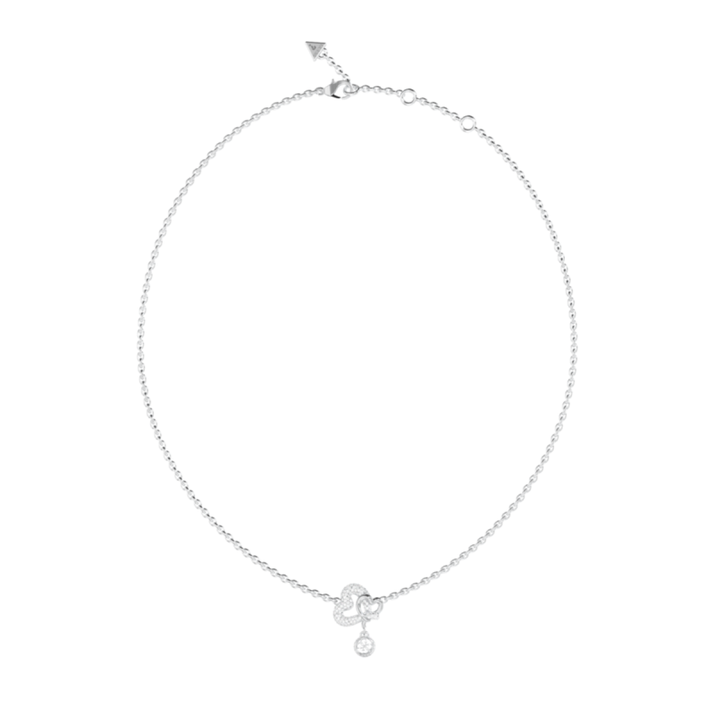 Collar GUESS Love Bites Mujer - Cadena de Acero con Colgante de Corazones Entelazados - Acabado Pedrería | JUBN06051JWRHT-U Collar GUESS Love Bites Mujer - Cadena de Acero con Colgante de Corazones Entelazados - Acabado Pedrería | JUBN06051JWRHT-U