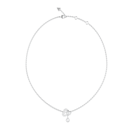 Collar GUESS Love Bites Mujer - Cadena de Acero con Colgante de Corazones Entelazados - Acabado Pedrería | JUBN06051JWRHT-U