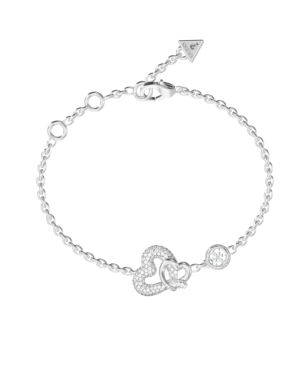 Pulsera GUESS Love Bites Mujer - Cadena de Acero con Corazones Entrelazados - Acabado Pedrería | JUBB06052JWRHS