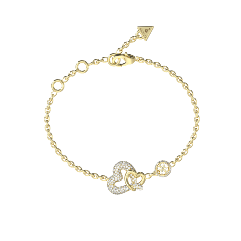 Pulsera GUESS Love Bites Mujer - Cadena de Acero IP Dorado con Corazones - Acabado Pedrería | JUBB06052JWYGS Pulsera GUESS Love Bites Mujer - Cadena de Acero IP Dorado con Corazones - Acabado Pedrería | JUBB06052JWYGS