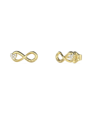 Pendientes GUESS Love Bites Mujer - Infinito de Acero IP Dorado con Corazón Cubierto de Pedrería | JUBE06049JWYGT-U
