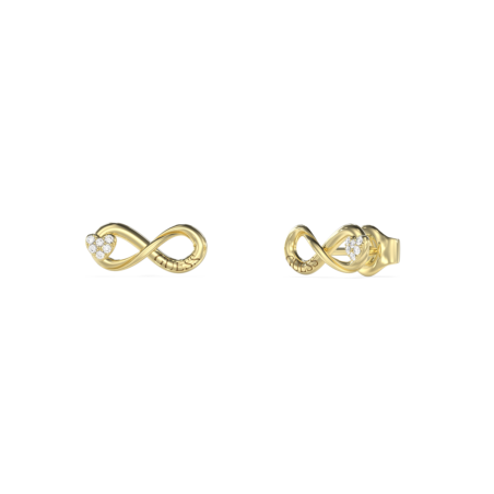 Pendientes GUESS Love Bites Mujer - Infinito de Acero IP Dorado con Corazón Cubierto de Pedrería | JUBE06049JWYGT-U
