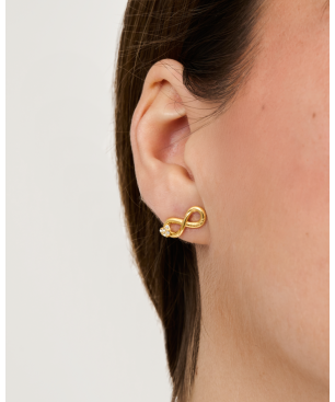 Pendientes GUESS Love Bites Mujer - Infinito de Acero IP Dorado con Corazón Cubierto de Pedrería | JUBE06049JWYGT-U