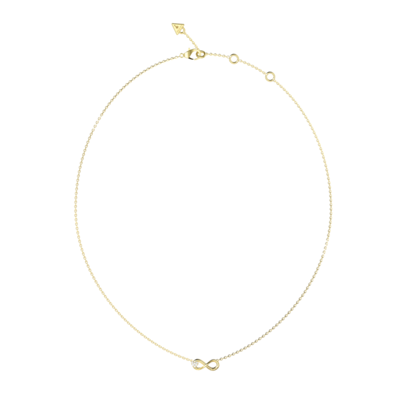 Collar GUESS Love Bites Mujer - Cadena de Acero IP Dorado con Colgante de Infinito - Detalle de Cristales | JUBN06047JWYGT-U