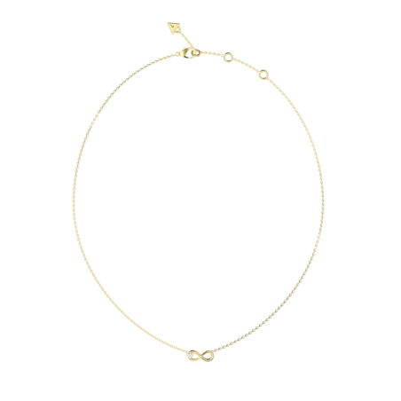 Collar GUESS Love Bites Mujer - Cadena de Acero IP Dorado con Colgante de Infinito - Detalle de Cristales | JUBN06047JWYGT-U