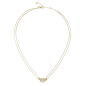 Collar GUESS Marina Mujer - Doble Cadena de Acero IP Dorado - Eslabón Marinero Central con Pedrería | JUBN06220JWYGT-U