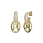Pendientes GUESS Marina Mujer - Argollas Cubiertas con Pedrería - Link Marino Colgante de Acero IP Dorado | JUBE06221JWYGT-U