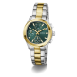 Reloj GUESS Birdie Mujer - Cronógrafo Brazalete de Acero Bicolor e IP Dorado - Esfera Verde | 3 ATM | GW1031L6 Reloj GUESS Birdie Mujer - Cronógrafo Brazalete de Acero Bicolor e IP Dorado - Esfera Verde | 3 ATM | GW1031L6