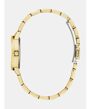 Reloj GUESS Charlotte Mujer - Analógico Brazalete de Acero IP Dorado y Bisel con Circonitas - Esfera Blanca | 3 ATM | GW0767L2