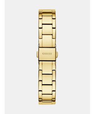 Reloj GUESS Charlotte Mujer - Analógico Brazalete de Acero IP Dorado y Bisel con Circonitas - Esfera Blanca | 3 ATM | GW0767L2