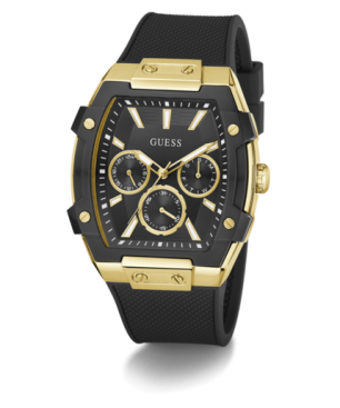 Reloj GUESS Phoenix Hombre - Cronógrafo Brazalete de Silicona Negra con Caja Bicolor -  Esfera Negra | 5 ATM | GW0956G2
