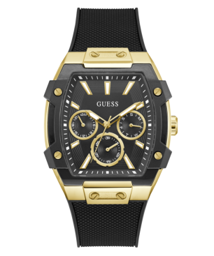 Reloj GUESS Phoenix Hombre - Cronógrafo Brazalete de Silicona Negra con Caja Bicolor -  Esfera Negra | 5 ATM | GW0956G2