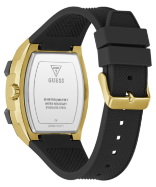 Reloj GUESS Phoenix Hombre - Cronógrafo Brazalete de Silicona Negra con Caja Bicolor -  Esfera Negra | 5 ATM | GW0956G2