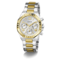Reloj GUESS Equality Mujer - Cronógrafo Brazalete de Acero Bicolor IP Dorado - Bisel Oro y Esfera Plateada | 5 ATM | GW0769L3 Reloj GUESS Equality Mujer - Cronógrafo Brazalete de Acero Bicolor IP Dorado - Bisel Oro y Esfera Plateada | 5 ATM | GW0769L3