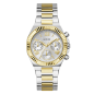 Reloj GUESS Equality Mujer - Cronógrafo Brazalete de Acero Bicolor IP Dorado - Bisel Oro y Esfera Plateada | 5 ATM | GW0769L3 Reloj GUESS Equality Mujer - Cronógrafo Brazalete de Acero Bicolor IP Dorado - Bisel Oro y Esfera Plateada | 5 ATM | GW0769L3