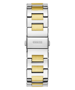 Reloj GUESS Equality Mujer - Cronógrafo Brazalete de Acero Bicolor IP Dorado - Bisel Oro y Esfera Plateada | 5 ATM | GW0769L3