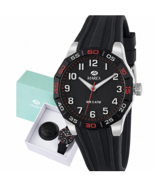 Reloj MAREA Niños - Comunión Analógico Brazalete y Esfera Negra 5 ATM - Altavoz Bluetooth de Regalo | B35384/1