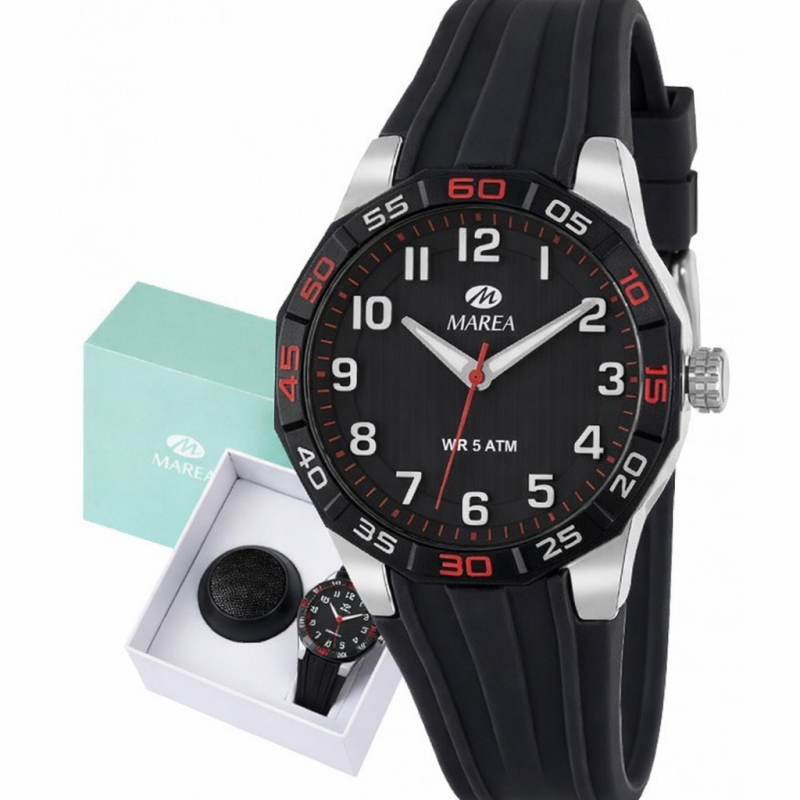 Reloj MAREA Niños - Comunión Analógico Brazalete y Esfera Negra 5 ATM - Altavoz Bluetooth de Regalo | B35384/1 Reloj MAREA Niños - Comunión Analógico Brazalete y Esfera Negra 5 ATM - Altavoz Bluetooth de Regalo | B35384/1