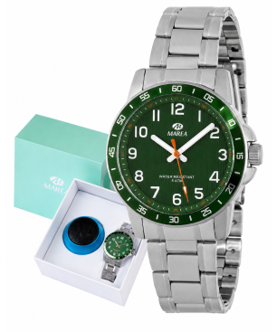 Reloj MAREA Niño - Comunión Analógico Esfera y Dial Verde - Brazalete Acero - Altavoz Bluetooth de Regalo | 5 ATM | B41433/3