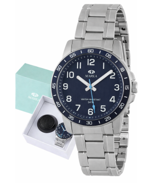 Reloj MAREA Niño - Comunión Analógico Esfera y Dial Azul Marino - Brazalete Acero - Altavoz Bluetooth Regalo | 5 ATM | B41433/2