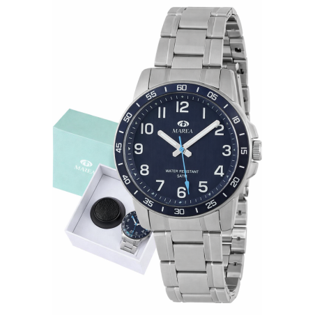 Reloj MAREA Niño - Comunión Analógico Esfera y Dial Azul Marino - Brazalete Acero - Altavoz Bluetooth Regalo | 5 ATM | B41433/2