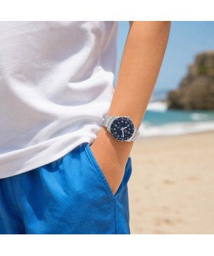 Reloj MAREA Niño - Comunión Analógico Esfera y Dial Azul Marino - Brazalete Acero - Altavoz Bluetooth Regalo | 5 ATM | B41433/2