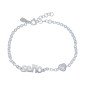 Pulsera con Charms Letras "Seño" y Corazón Circonita - Plata de Ley | 19cm