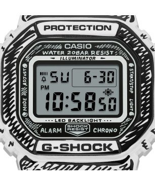 Reloj G-SHOCK x Joshua Vides Unisex - Edición Especial con Diseño Monocromo - Resistente a Golpes | 20 BAR | DW-5600JV-7ER