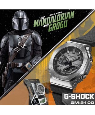 Reloj G-SHOCK x Star Wars Hombre - Edición Especial The Mandalorian & Grogu - Estructura Core Guard | 20 ATM | GM-2100-1AER-MAN