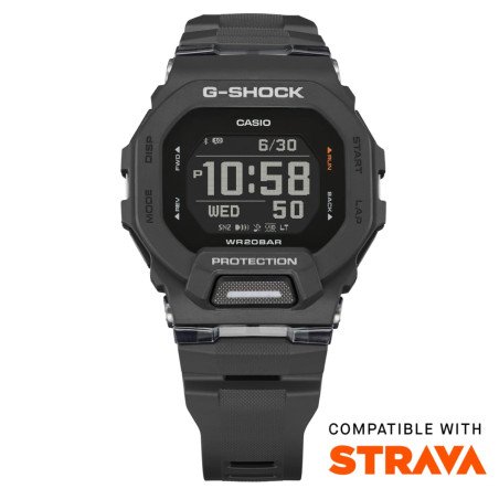 Reloj G-SHOCK Unisex - Smartphone Link - G-Squad Brazalete de Resina y Esfera Negra | 20 BAR | GBD-200-1ER