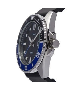Reloj CASIO Hombre - Brazalete de Resina con Bisel Rotatorio Negro / Azul | 20 BAR | MDV-107-1A2VEF
