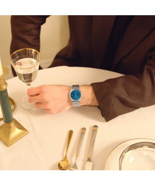 Reloj CASIO Hombre - Analógico Brazalete de Acero con Esfera Azul | 5 ATM | MTP-B145D-2A2VEF