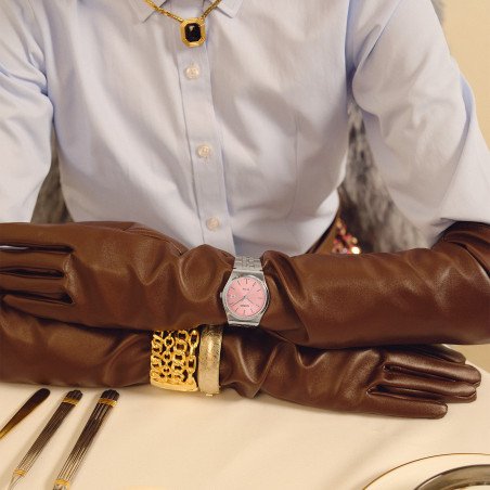Reloj CASIO Unisex - Analógico Brazalete de Acero con Esfera Rosa | 5 ATM | MTP-B145D-4AVEF
