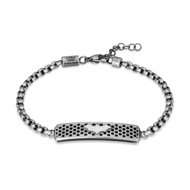Pulsera POLICE Batarang Hombre - Edición Limitada - Eslabones de Acero con Placa Central BATMAN | PEAGB0042101