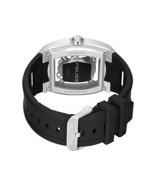 Reloj POLICE Cranium Hombre - Brazalete Silicona Negra - Esfera con Calavera Calada en Plata y Cristales | 5 ATM | PEWJM0081301