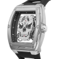 Reloj POLICE Cranium Hombre - Brazalete Silicona Negra - Esfera con Calavera Calada en Plata y Cristales | 5 ATM | PEWJM0081301