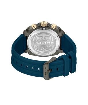 Reloj POLICE Norwood Navy Hombre - Brazalete de Silicona Azul con Esfera Cronógrafo Azul / Oro | 5 ATM | PEWGQ0040001M