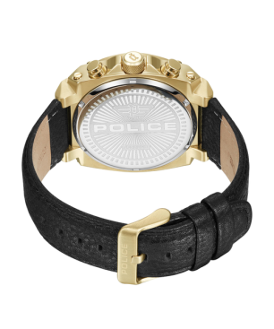 Reloj POLICE Norwood Hombre - Cronógrafo Brazalete de Piel Color Negro y Caja Acero IP Dorado | 5 ATM | PEWJF2226801