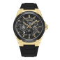 Reloj POLICE Salkantay Hombre - Cronógrafo Brazalete de Silicona y Dial Negro - Caja de Acero IP Dorado | 5 ATM | PEWJQ2203241
