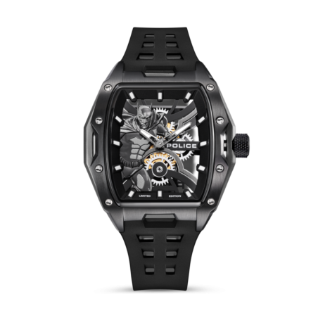 Reloj POLICE Batman Black Hombre - Edición Limitada - Brazalete de Silicona y Esfera 3D Acero IP Negro | 5 ATM | PEWGM0075301