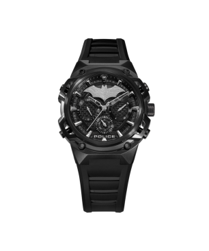 Set Reloj + Pulsera POLICE Crusader Hombre - Edición Limitada BATMAN - Diseño Murciélago IP Negro | 5 ATM | PEWGQ0089901-SET
