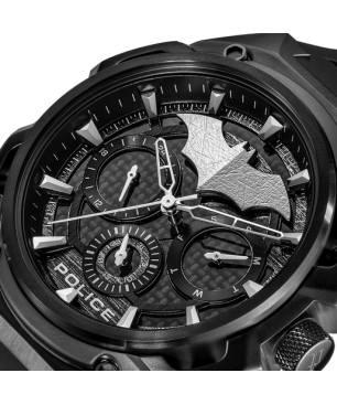 Set Reloj + Pulsera POLICE Crusader Hombre - Edición Limitada BATMAN - Diseño Murciélago IP Negro | 5 ATM | PEWGQ0089901-SET