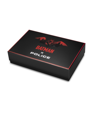 Set Reloj + Pulsera POLICE Crusader Hombre - Edición Limitada BATMAN - Diseño Murciélago IP Negro | 5 ATM | PEWGQ0089901-SET